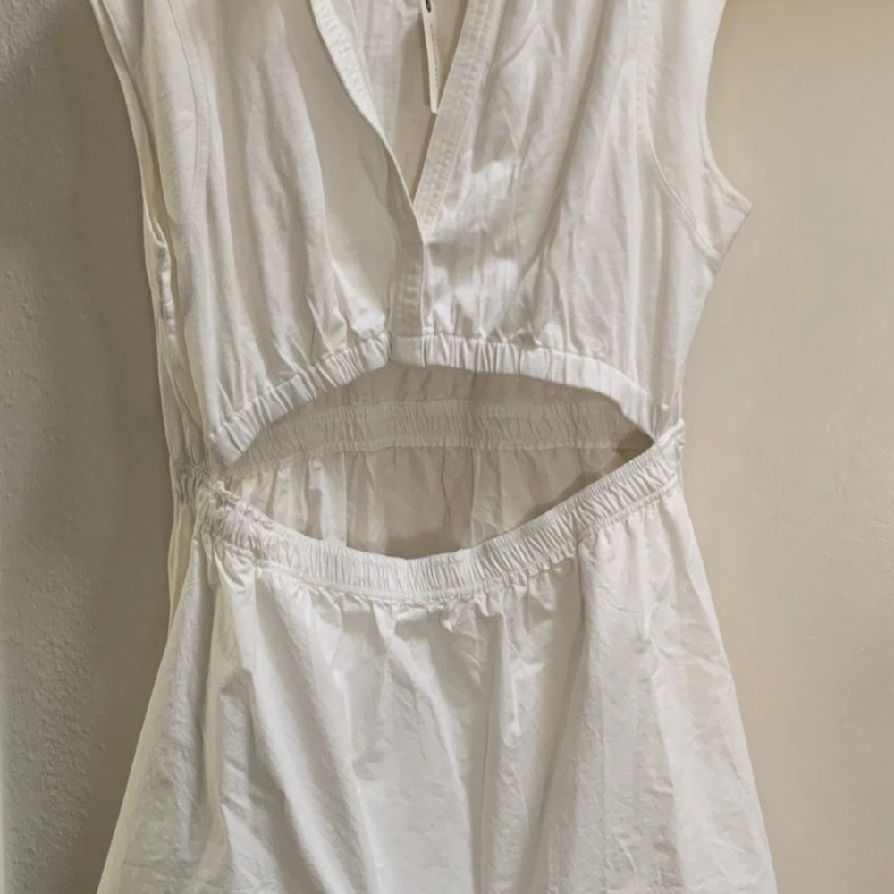 Anthropologie White Cut Out Dress XL New NWT Short Sleeve RARE SOLD OUT Cotton - Picture 7 of 11